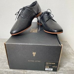 FRYE Womens Terri Perf Oxford Black SZ 5.5M NEW WITH BOX 3476162